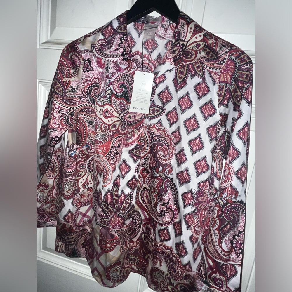 Chico's Paisley and Geometric button up